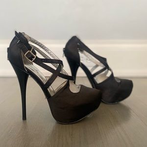 Qupid brand, black high heels.